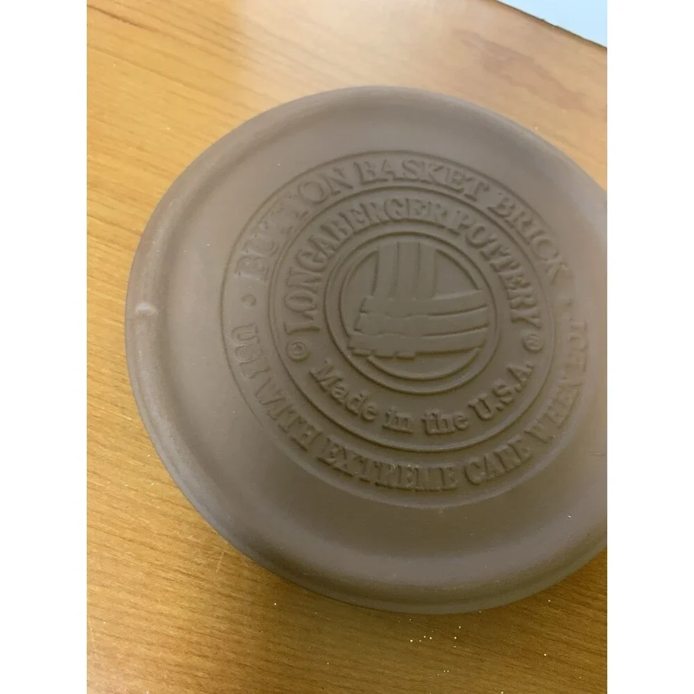 Longaberger Pottery Button Basket Brick Made In USA